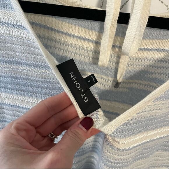 St John Cashmere Linen Blend Stripe Top - Picture 7 of 8